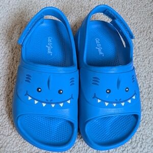 Cat & Jack Little Kids Blue Shark Sandals. Toddler Size 8
